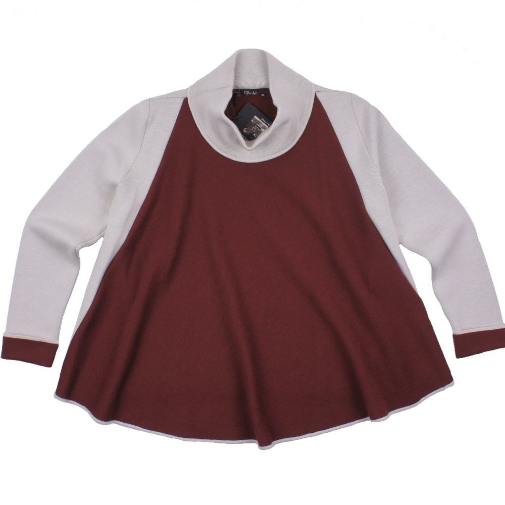 New CHOCOLAT Zegna Colorblock Wool Swing Sweater